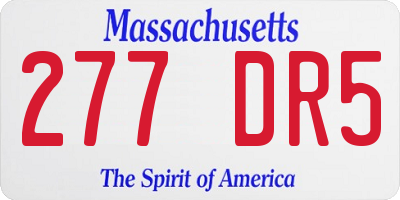 MA license plate 277DR5