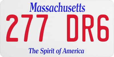 MA license plate 277DR6