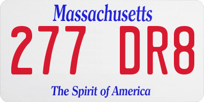 MA license plate 277DR8