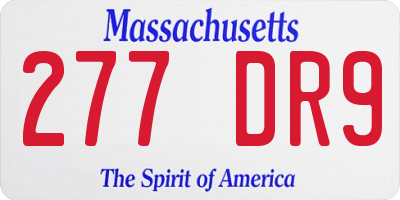 MA license plate 277DR9