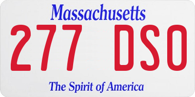 MA license plate 277DS0