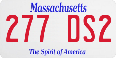 MA license plate 277DS2
