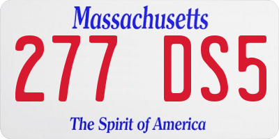 MA license plate 277DS5