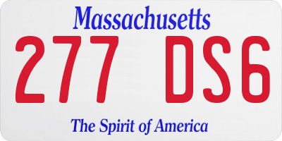 MA license plate 277DS6