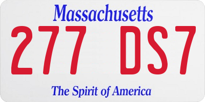 MA license plate 277DS7