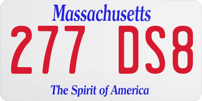 MA license plate 277DS8