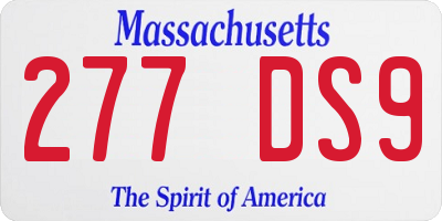 MA license plate 277DS9