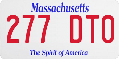 MA license plate 277DT0