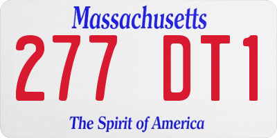 MA license plate 277DT1