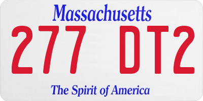 MA license plate 277DT2