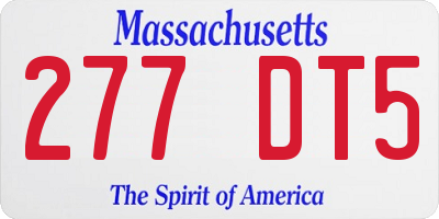 MA license plate 277DT5