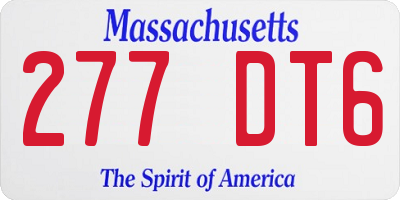 MA license plate 277DT6