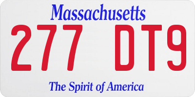 MA license plate 277DT9