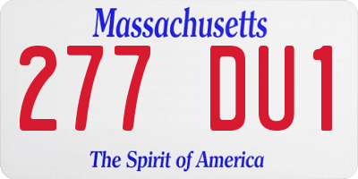MA license plate 277DU1