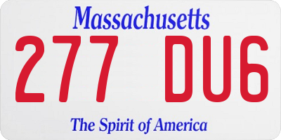 MA license plate 277DU6