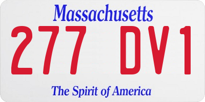 MA license plate 277DV1