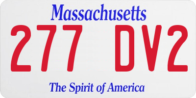 MA license plate 277DV2
