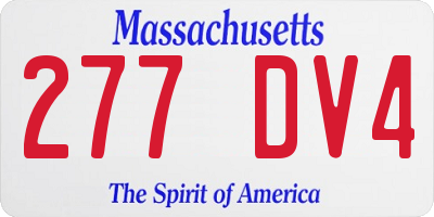 MA license plate 277DV4