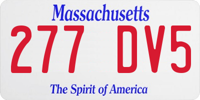 MA license plate 277DV5