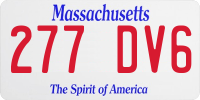 MA license plate 277DV6