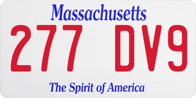 MA license plate 277DV9