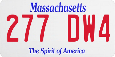 MA license plate 277DW4