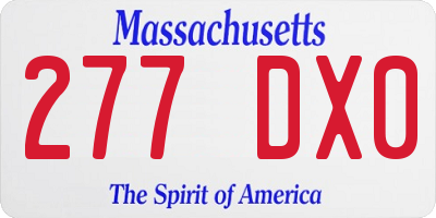 MA license plate 277DX0