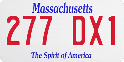 MA license plate 277DX1