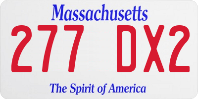 MA license plate 277DX2