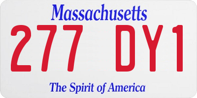 MA license plate 277DY1
