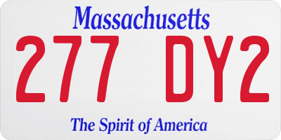 MA license plate 277DY2