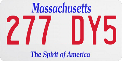MA license plate 277DY5