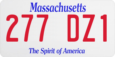 MA license plate 277DZ1