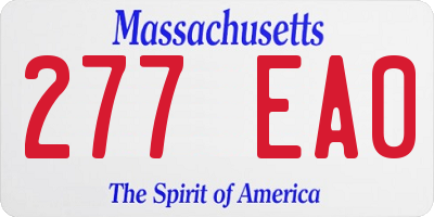 MA license plate 277EA0