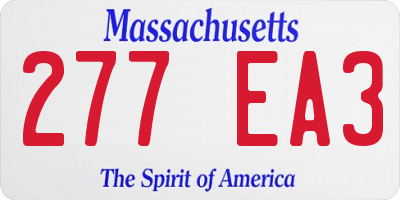 MA license plate 277EA3