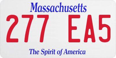 MA license plate 277EA5