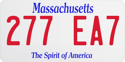 MA license plate 277EA7