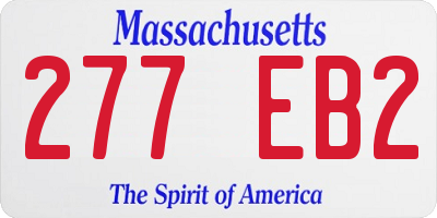 MA license plate 277EB2