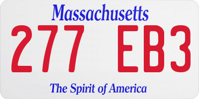 MA license plate 277EB3