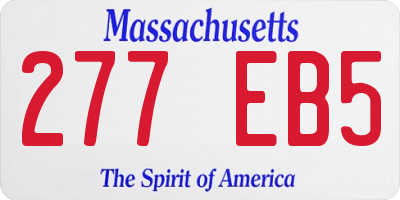 MA license plate 277EB5