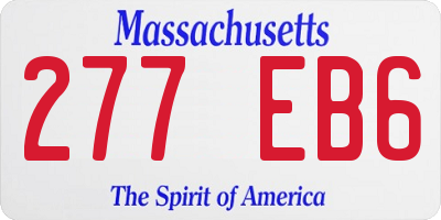 MA license plate 277EB6