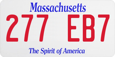 MA license plate 277EB7