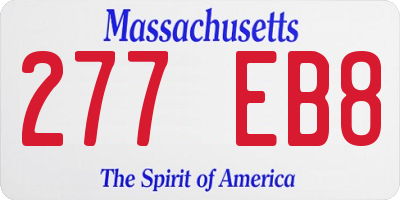 MA license plate 277EB8