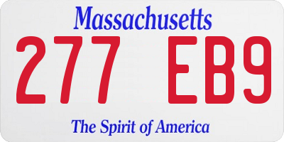 MA license plate 277EB9