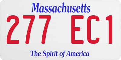 MA license plate 277EC1