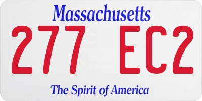 MA license plate 277EC2