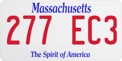 MA license plate 277EC3
