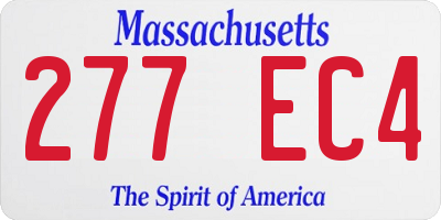 MA license plate 277EC4