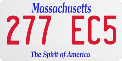 MA license plate 277EC5