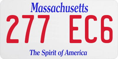 MA license plate 277EC6